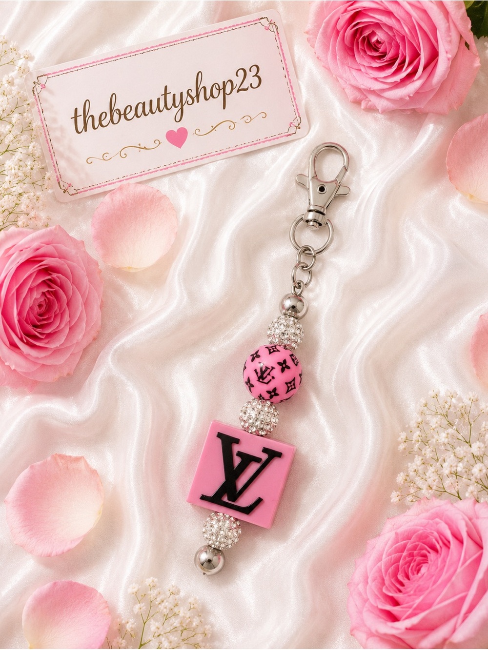 Handmade L V Pink Boujee Bag Charm